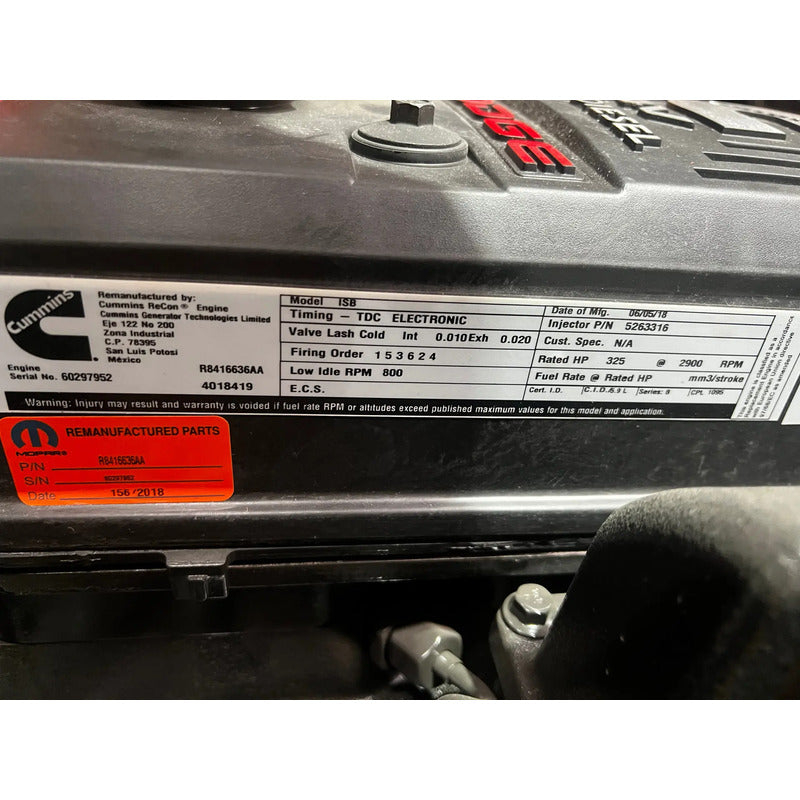 Motor Cummins Ram 5.9 Diesel Isb Nuevo